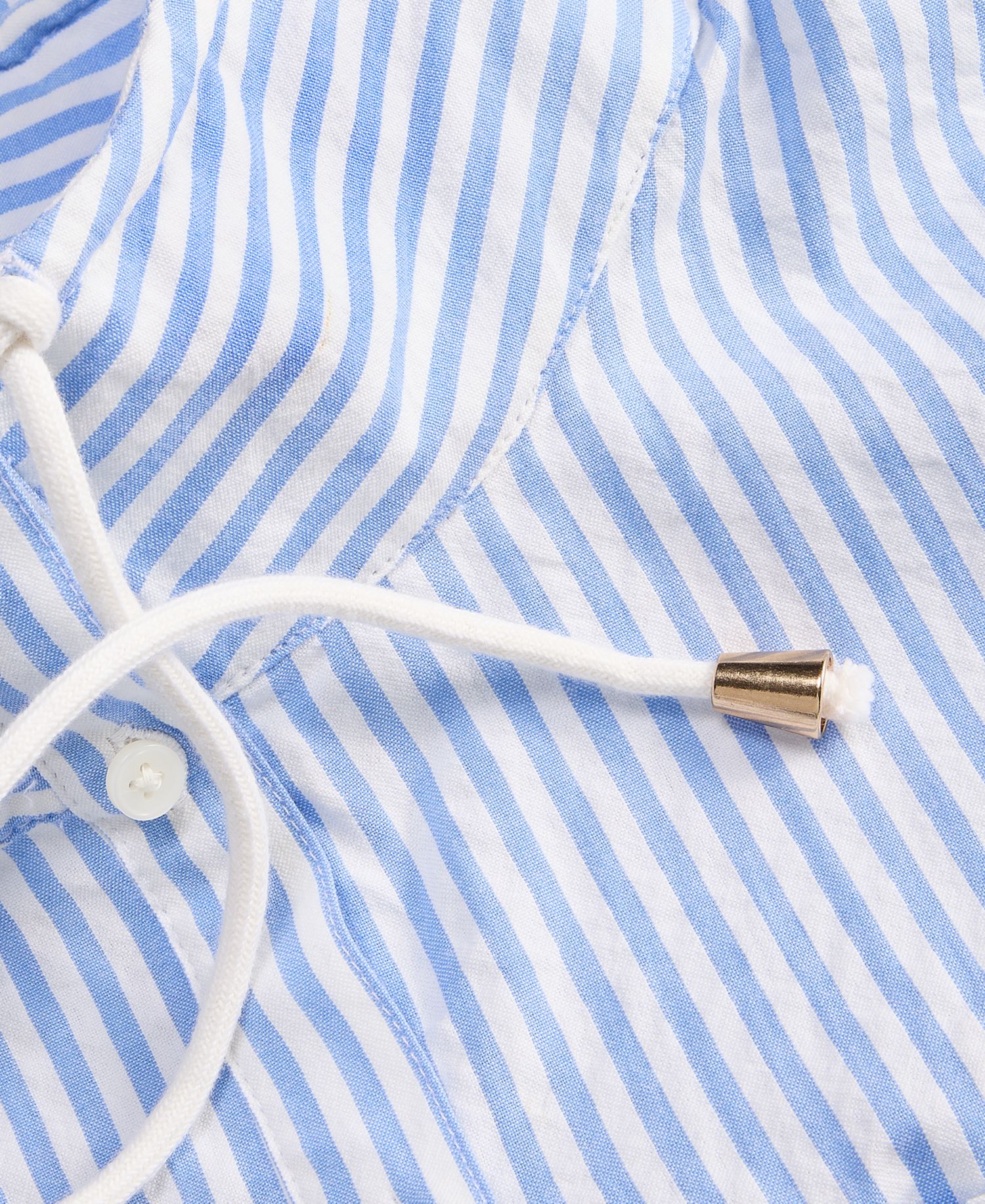 Women's Cropped Drawstring Button-Front Shirt