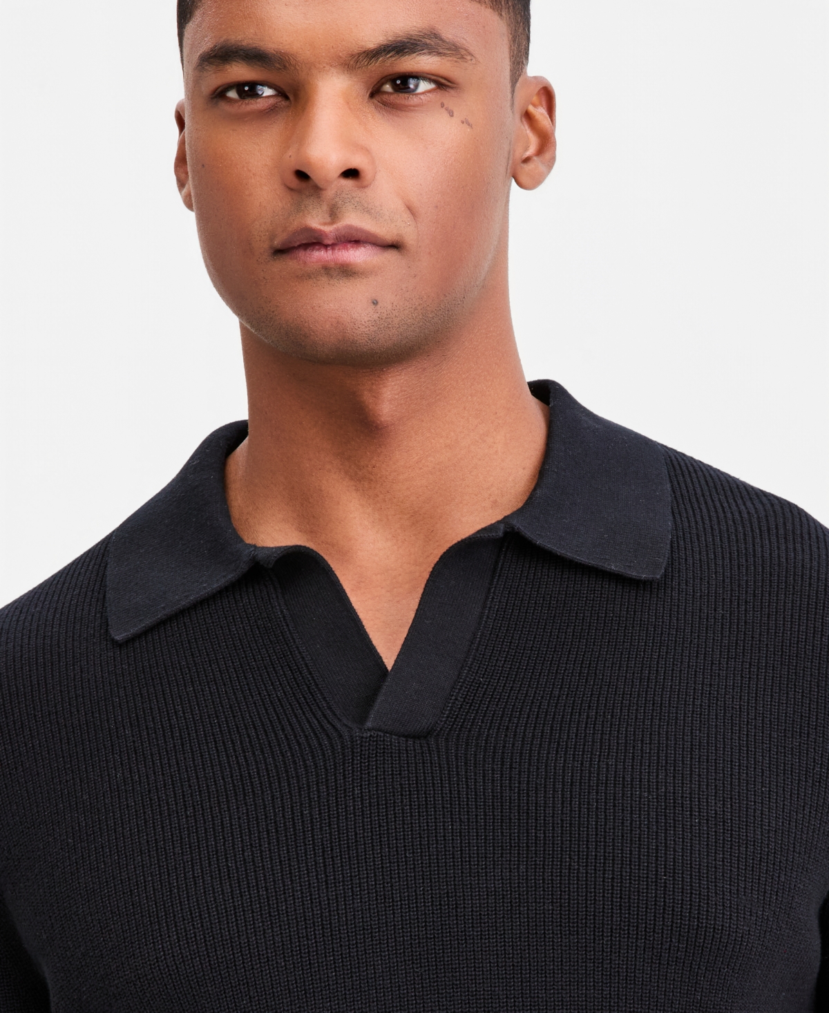 Alfani Men's Cotton Johnny Collar Short-Sleeve Sweater, Macy's Exclusive