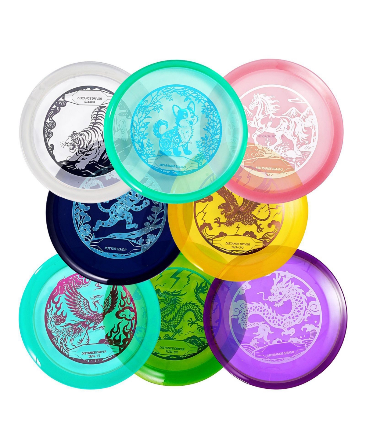 Sugift Disc Golf Set 8-Pack Starter Discs with Putter Mid-Range Driver Pdga Approved