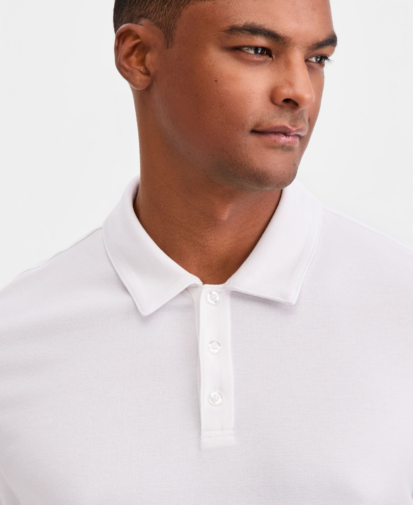 Мужское поло Alfani Alfatech Polo Shirt, цвет: Яркий белый — фото 3