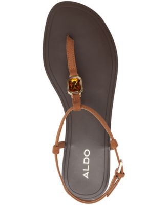 Women's Sandstone T-Strap Flat Sandals
