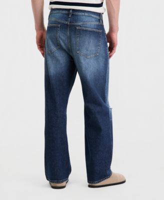 Men's Shark Faded Ripped Baggy Jeans