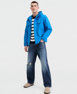 Men's Utility Jacket, Striped Sweater & Baggy Jeans
