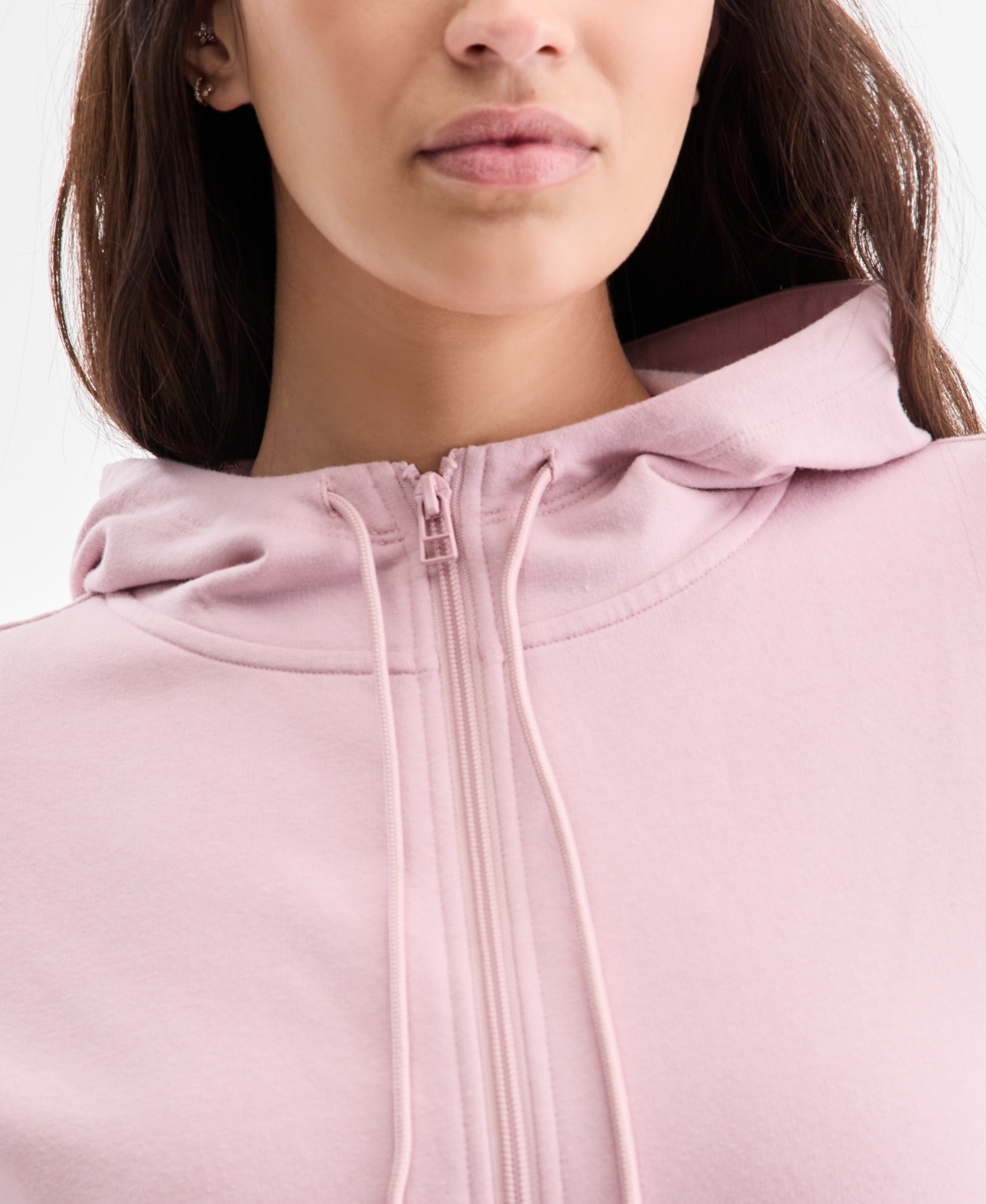 Id Ideology Women's Relaxed Zip-Front Long-Sleeve Fleece Hoodie