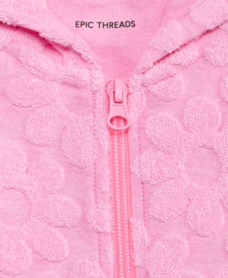 Girls' 2-6X Textured Floral Terry Cover-Up