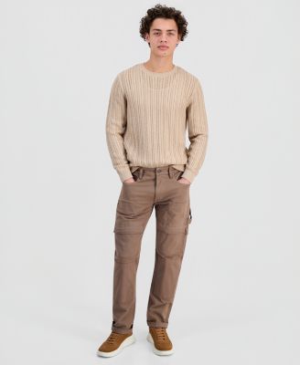 Men's Herringbone-Texture Crewneck Sweater 