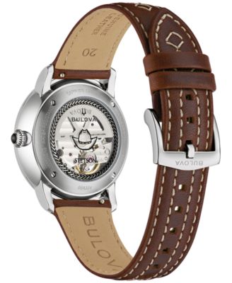 Men's Hudson Stetson Brown Leather Strap Watch, 39mm
