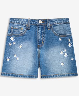 Girls' 5-20 Embroidered Denim Shorts