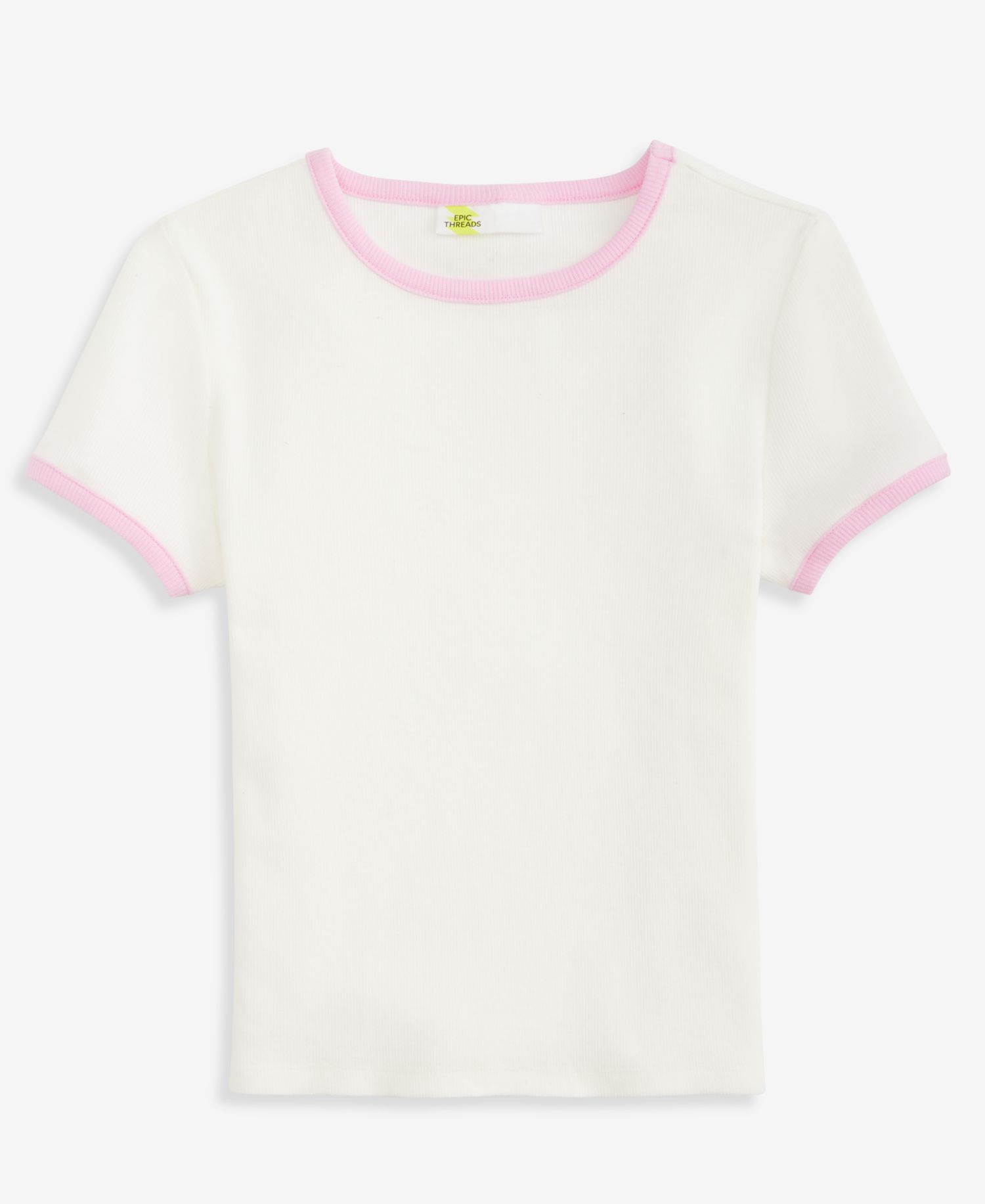 Girls' XS-XL Ribbed Baby Tee