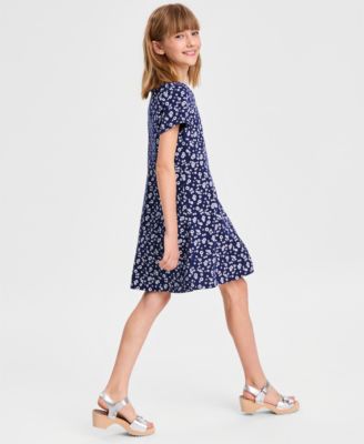 Girls' 5-20 Ditsy Floral-Print Knit Dress