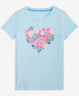 Girls' 5-20 Floral Heart T-Shirt