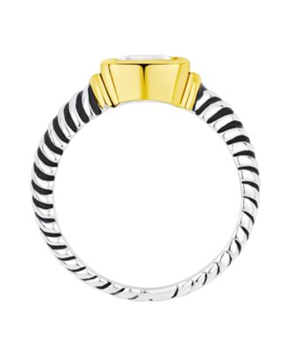Cubic Zirconia Two Tone Ring