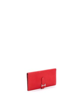 Pre-Owned HERMES Long Bearn Wallet Chevre Mysore
