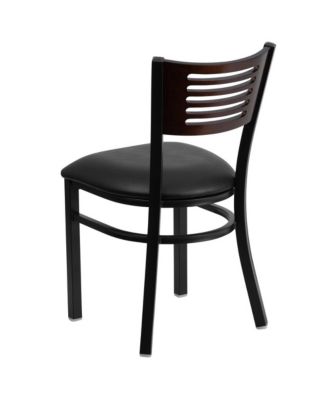 Decorative Slat Back Metal Restaurant Dining Chair