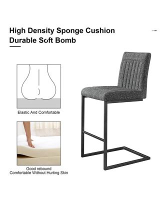 Speckled Gray Tufted Bar Stool - 2 Sets