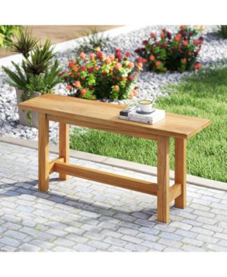 Teak Wood Patio Bench for Porch, Garden, and Poolside