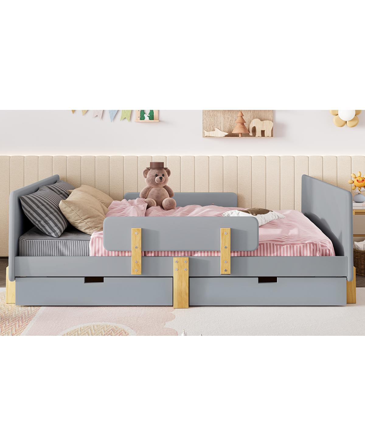 Streamdale Furniture Full Size Platform Bed with Storage, Solid Wood Frame, No Box Spring Needed