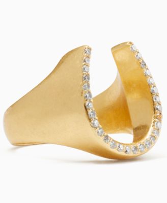 Cubic Zirconia Saddle Up Pave Horseshoe Ring