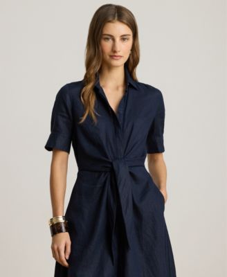 Petite Tie-Front Shirt Dress