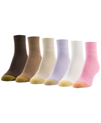Women's Chevron Welt Quarter Socks, 6-Pack