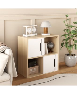 Modern Wood Storage Cabinet Sliding Doors