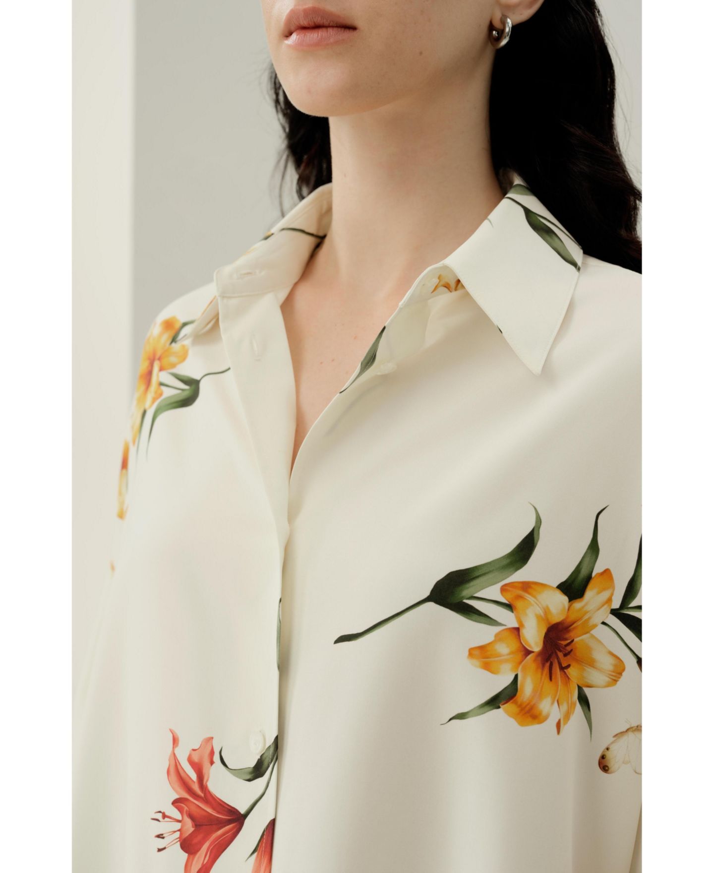 Женский топ LILYSILK Print Oversize, цвет: Белый — фото 6