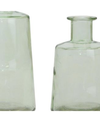 Tapered Glass Bottle Vase Set Elegant Home Decor Accent