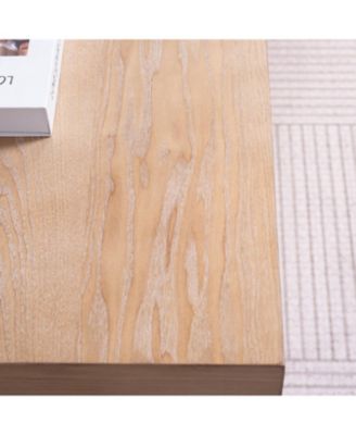 Black Scroll Coffee Table - 47" Rectangular Wood Farmhouse Table