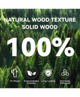 Solid Wood Coffee Table, 47-Inch Living Room Center Table with Shelf, 2-Tier, Smooth Corners, Child-Friendly, Easy Assembly