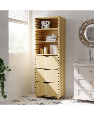 Bathroom Cabinet With 2 Adjustable Shelves & 3 Drawers