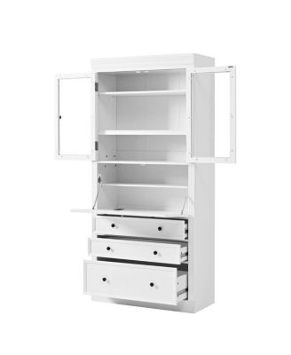 Streamdale 36x16.5x78inch Freestanding Kitchen Pantry Storage Cabinet with 3 Drawers, White