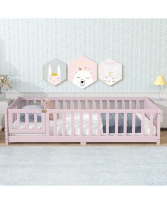  Twin Floor Bed with Fence & Door