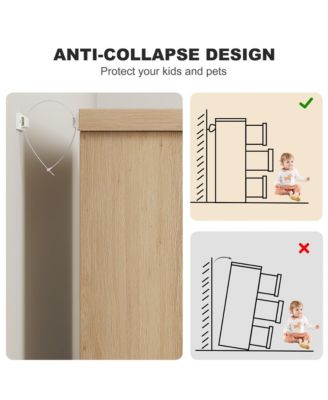 6 Drawer Dresser for Bedroom, Natural Modern Double Dresser Organizer