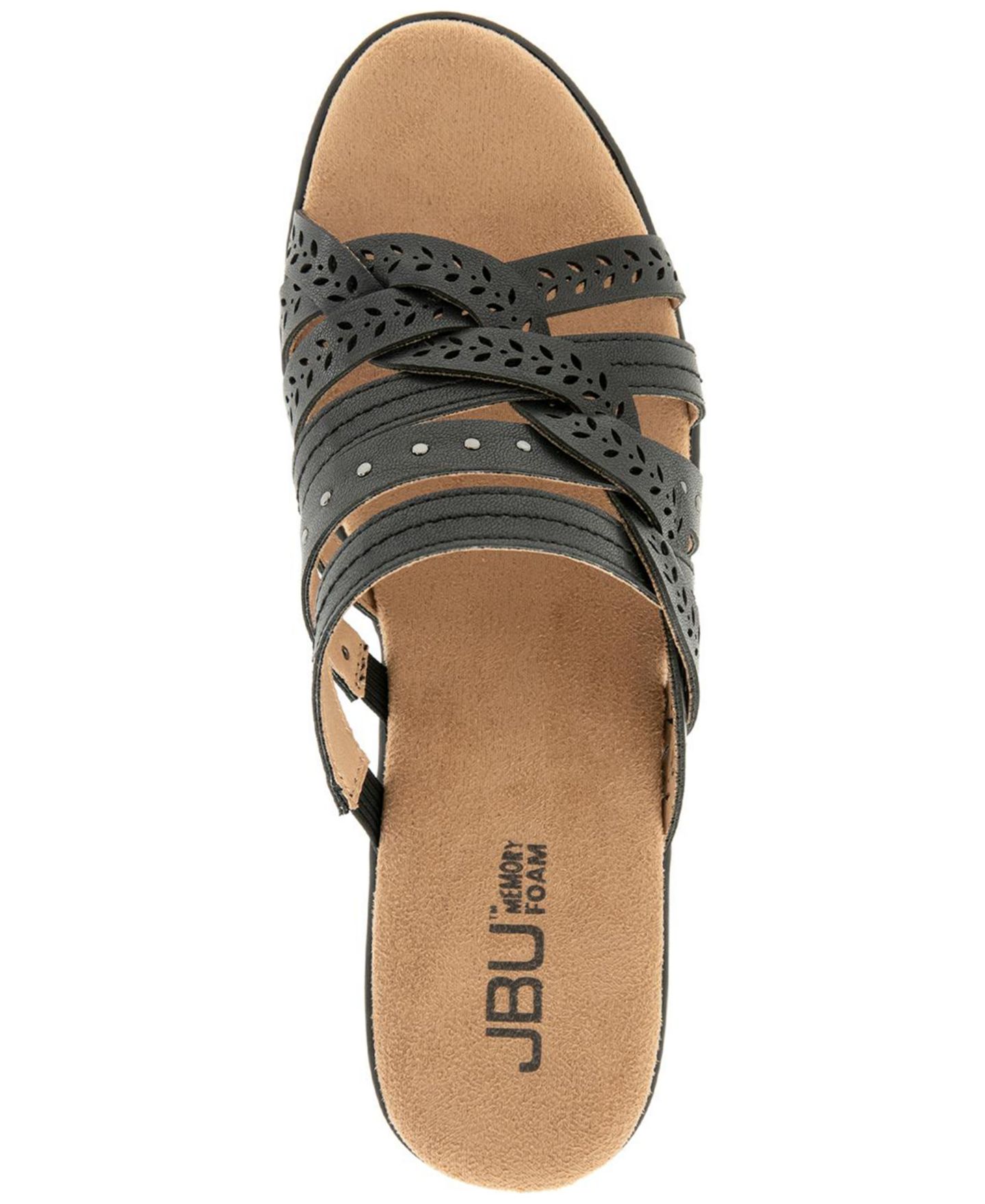 Женские сандалии JBU Juna Casual Slip-On Wedge, цвет: Чёрный — фото 4