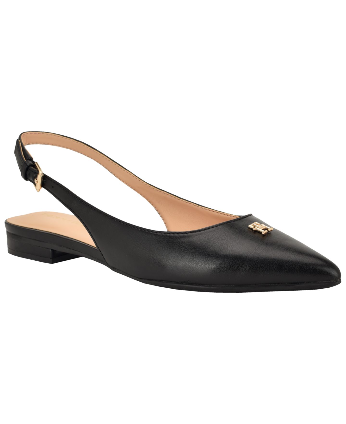 Женские балетки Tommy Hilfiger Velina Pointed Toe Slingback Flats, цвет: Чёрный — фото 1