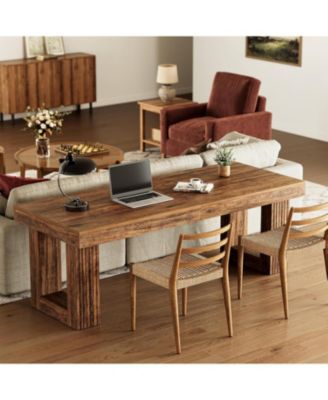 Two Person Desk, 86.6 Inches Extra Long Computer Desk, Double Computer Writing Table for 2 People, Wooden Large Desks Business Workstation