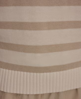 Women's Cotton Cashmere Striped Sleeveless Sweater