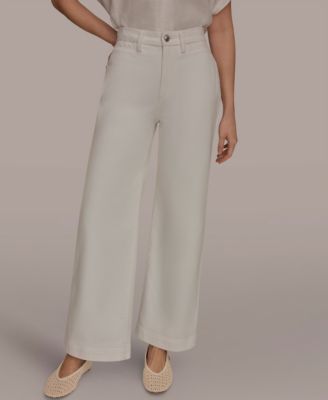 Donna Karan Weekend - Women's High-Rise Wide Leg Trousers