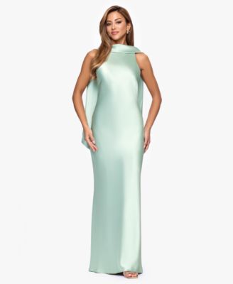 Women's Long Satin Halter Neck Ball Gown