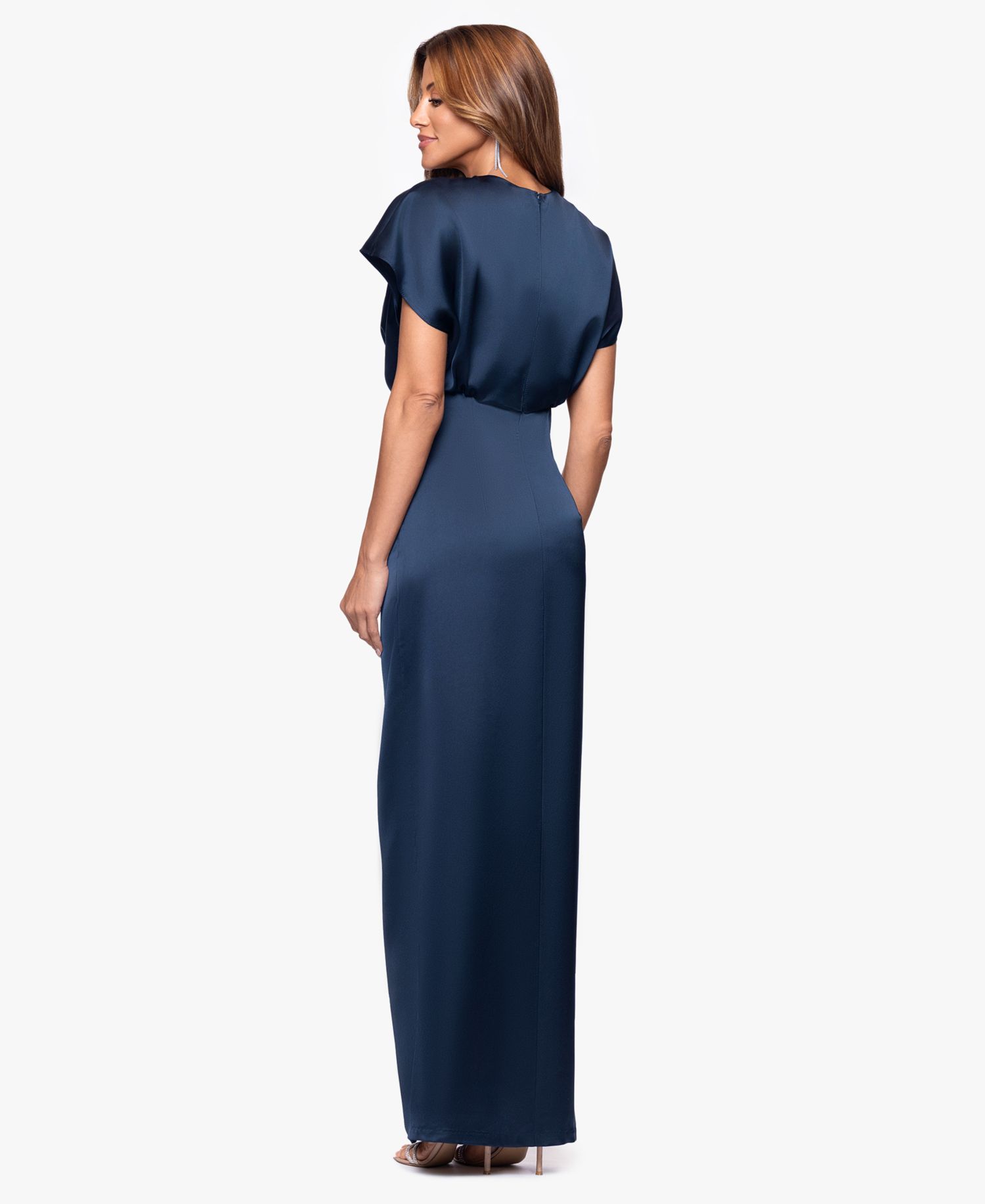Women's Short Sleeve V-Neck Gown