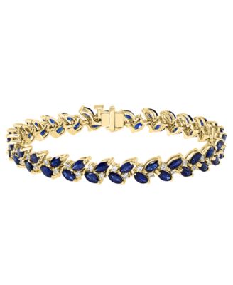 Sapphire (9-1/2 ct. t.w.) & Diamond (3/4 ct. t.w.) Bracelet in 14k Yellow Gold