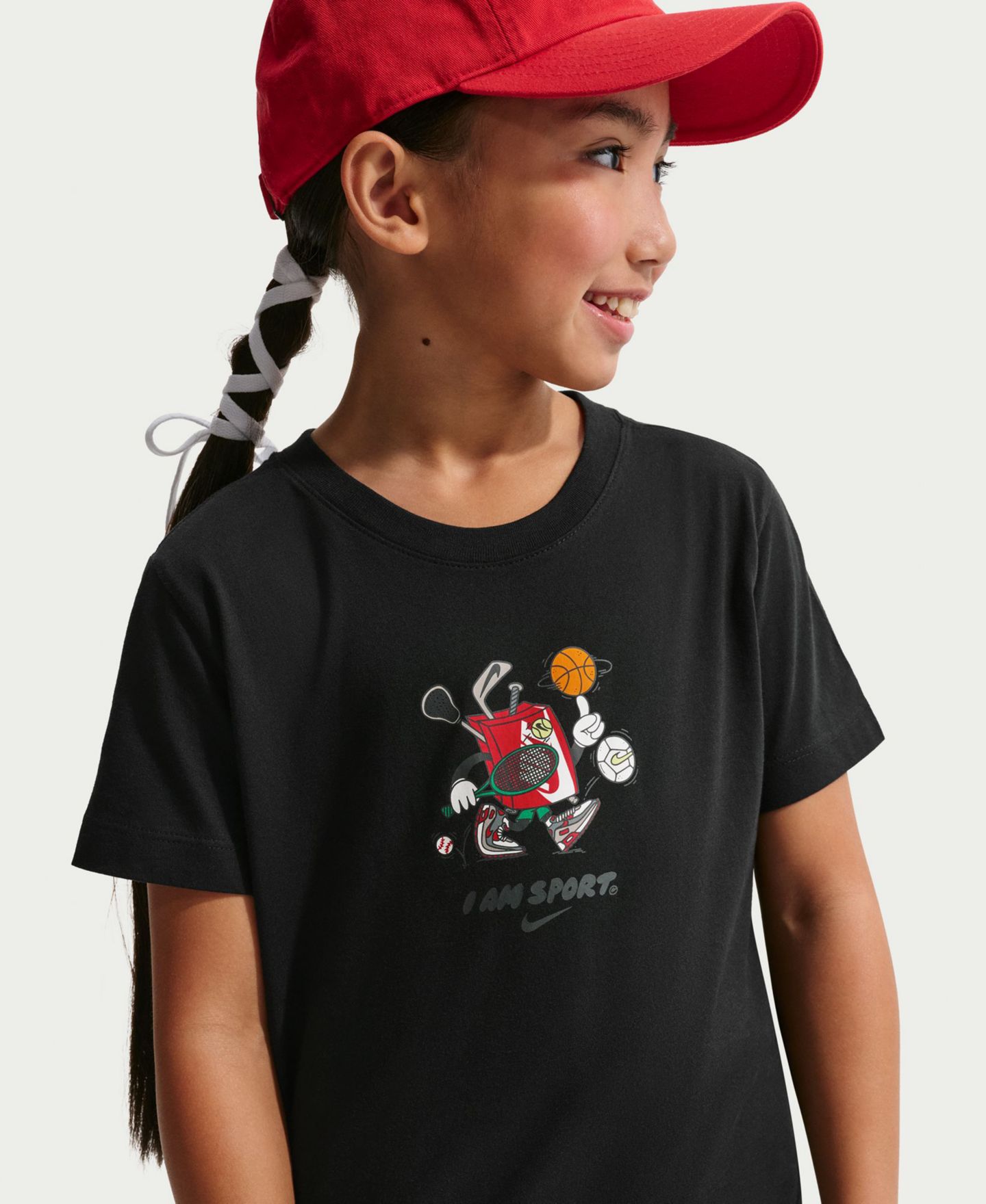 Детская футболка Nike Sportswear Boxy Short-Sleeve T-Shirt, цвет: Чёрный — фото 1