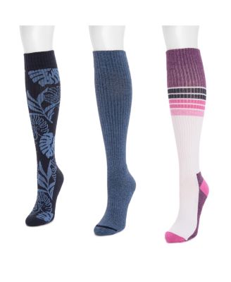 Women's 3 Pack Cotton Compression Knee-High Socks
