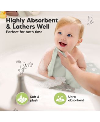 6pk Deluxe Baby Washcloths, Organic and Soft Baby Wash Cloth, Baby Bath Towel, Face Cloths