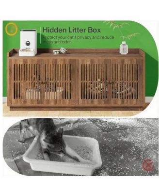 Extra Large Wooden Cat Litter Box Enclosure