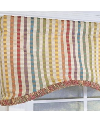 Fame Stripe Cornice 100% Cotton Rod Pocket Lined  Window Valance 50" x 17" Multi