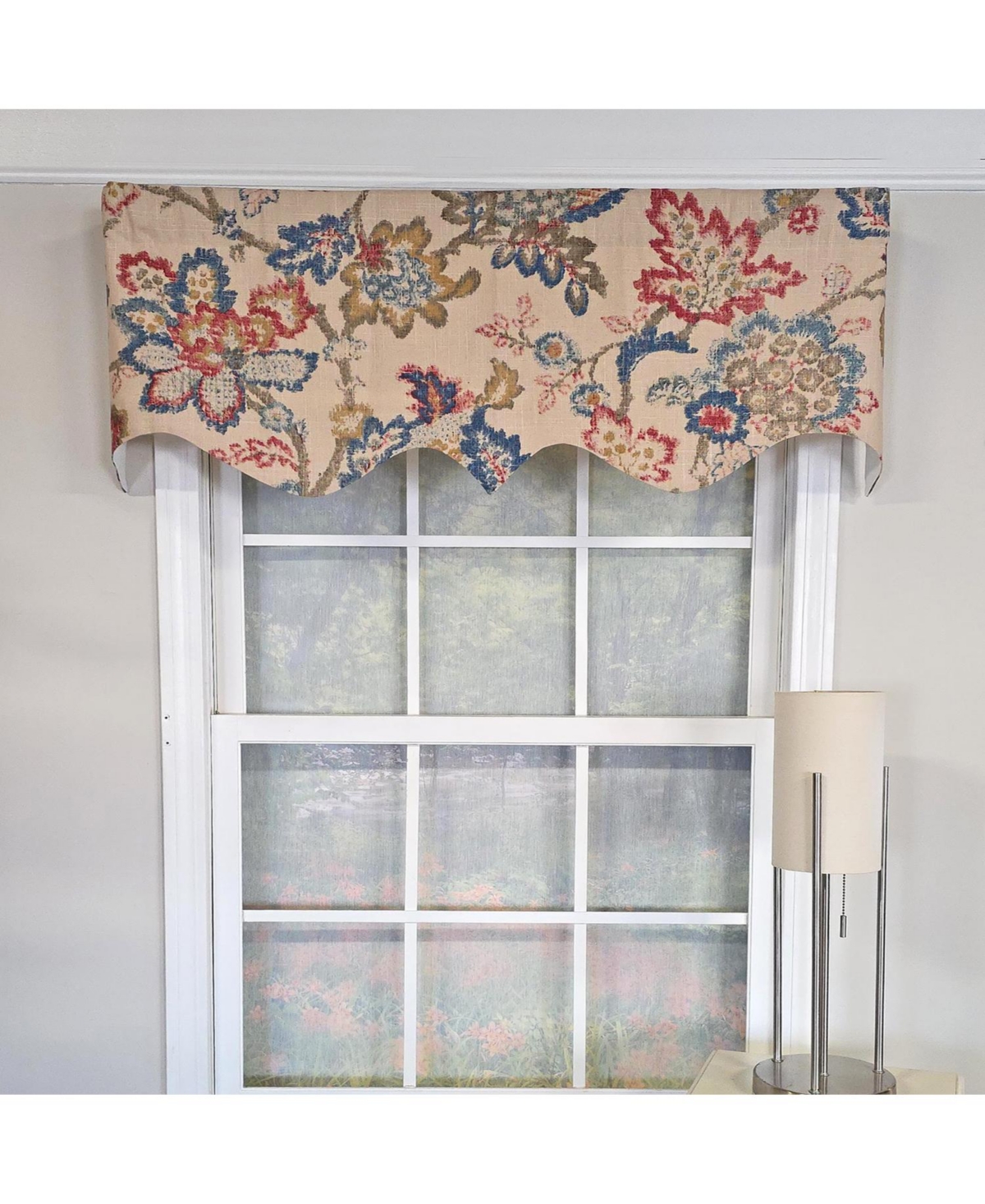 Rlf Home Silvia Regal 100% Cotton Rod Pocket Lined Window Valance 50" x 17" Multi
