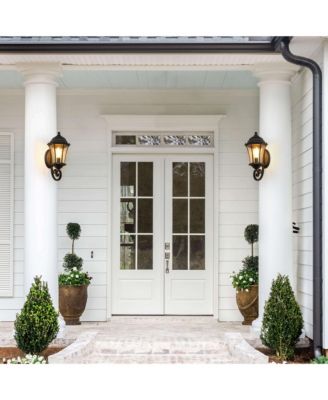 2-Pack Vintage Wall-Mounted Outdoor Lantern Light – Elegant Black Metal Sconce for Porch, Patio, and Garden Lighting (Bulb Not Included