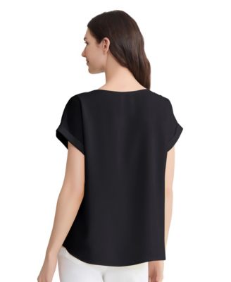 Women's Short-Sleeve Side-Button Blouse
