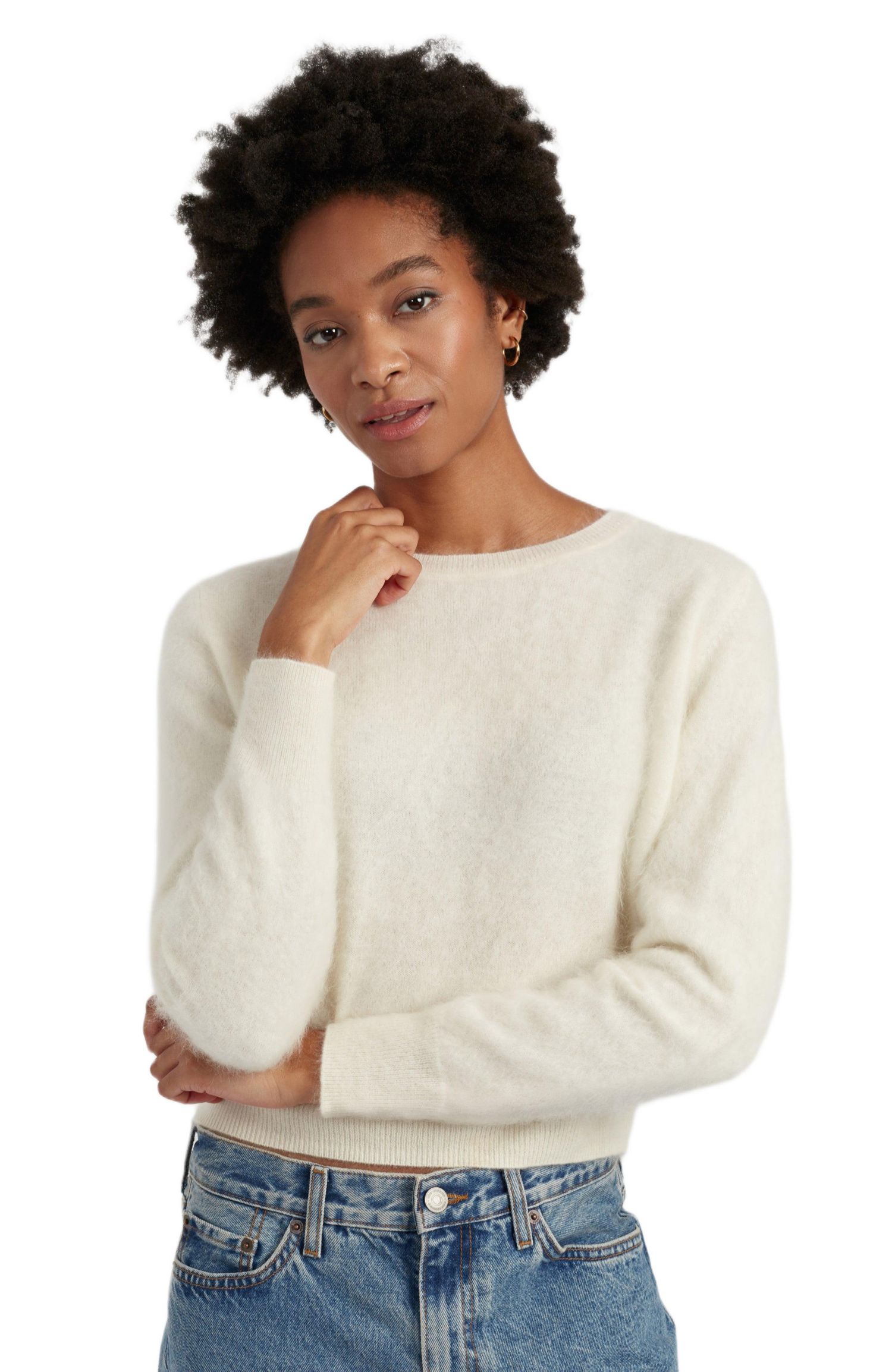 Women's Brushed Cashmere Crewneck Sweater